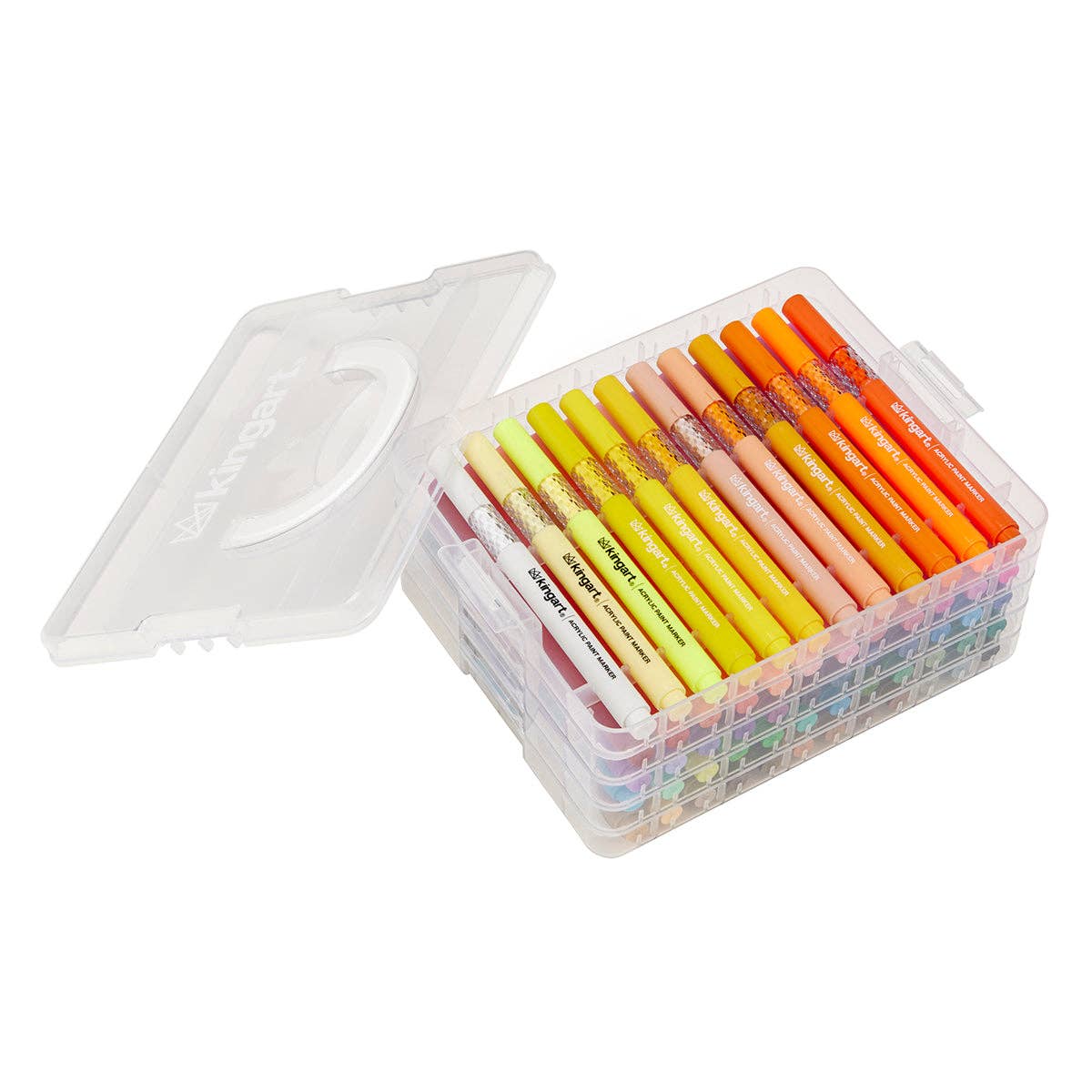 KINGART - Acrylmarker-Set – mit Aufbewahrungskoffer – 60 Farben