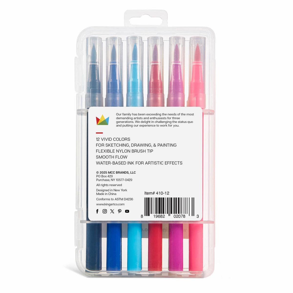KINGART - Aquarell-Pinselmarker – 12 Farben