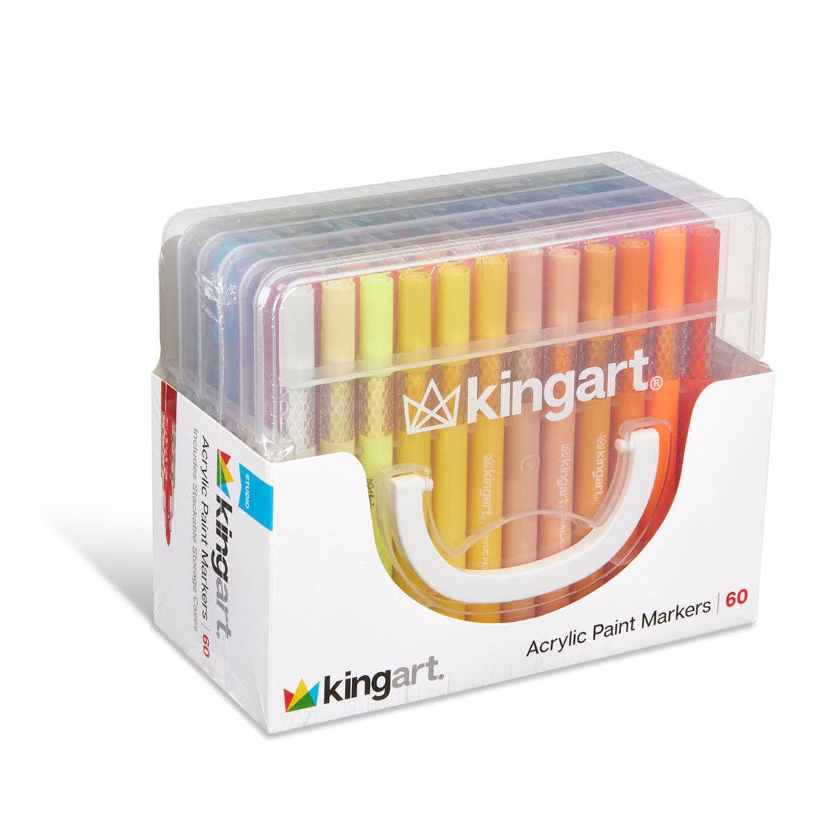 KINGART - Acrylmarker-Set – mit Aufbewahrungskoffer – 60 Farben