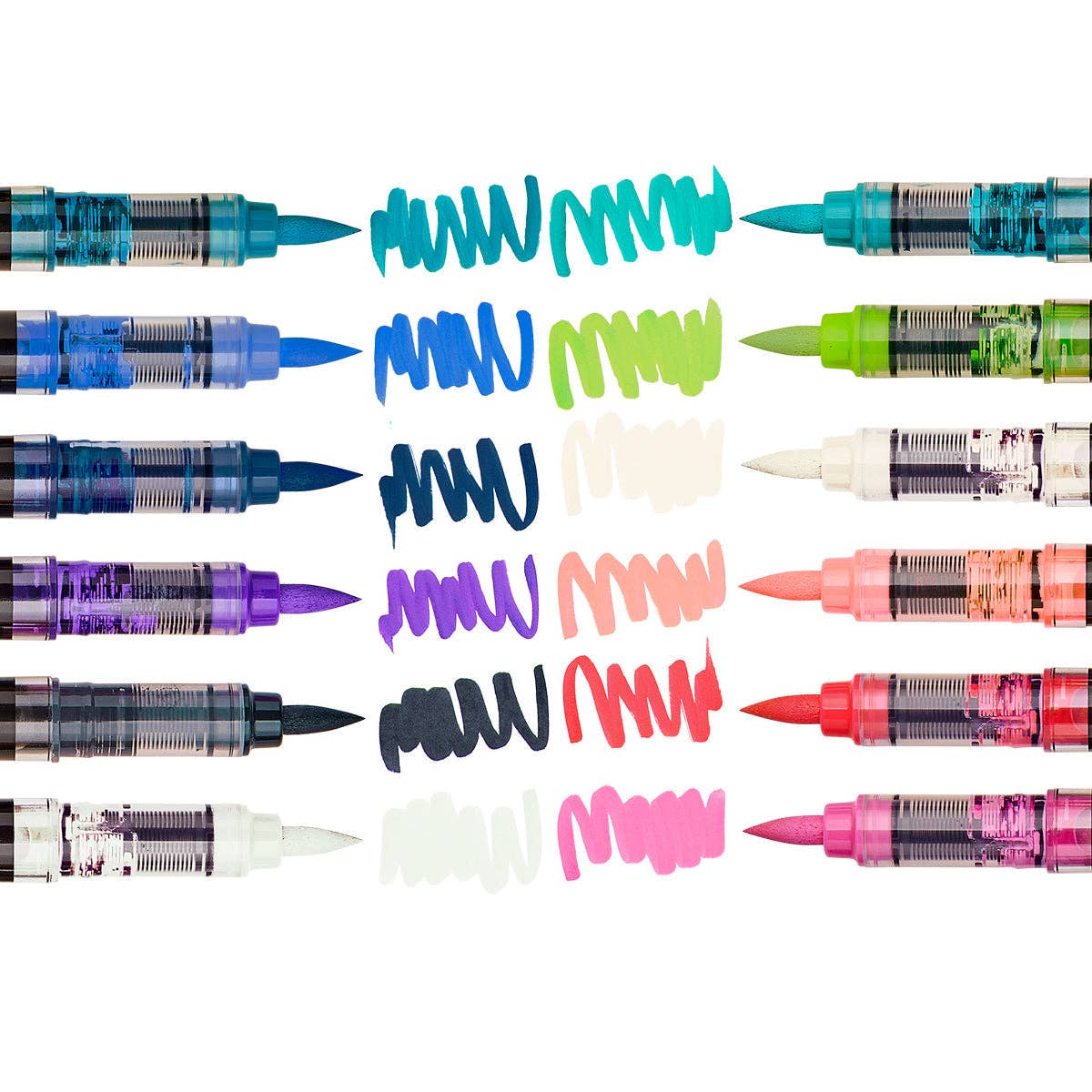 KINGART - PRO Acryl-Pinselstifte – 12 Lettering-Farben