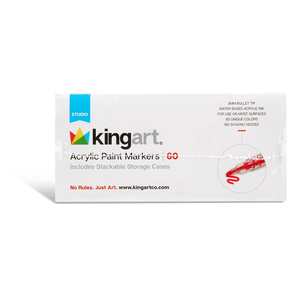 KINGART - Acrylmarker-Set – mit Aufbewahrungskoffer – 60 Farben