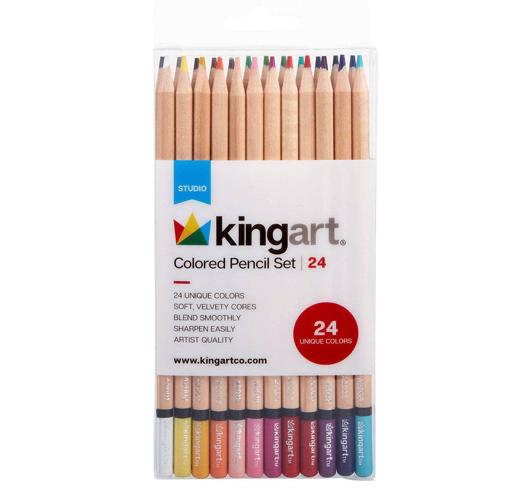 KINGART - Studio-Buntstift-Set – weicher Kern – 24 Farben