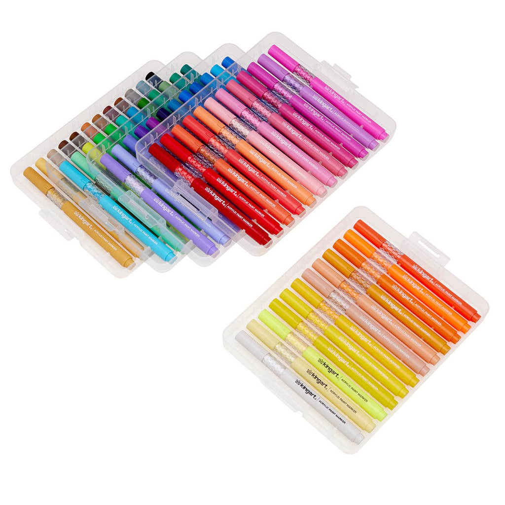 KINGART - Acrylmarker-Set – mit Aufbewahrungskoffer – 60 Farben