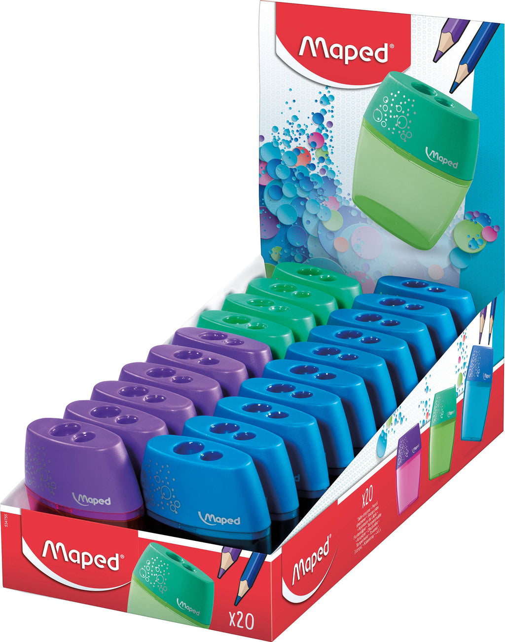 Maped Deutschland GmbH - Anspitzer Shaker, 2 Stiftgröße, Auffangdose - Display