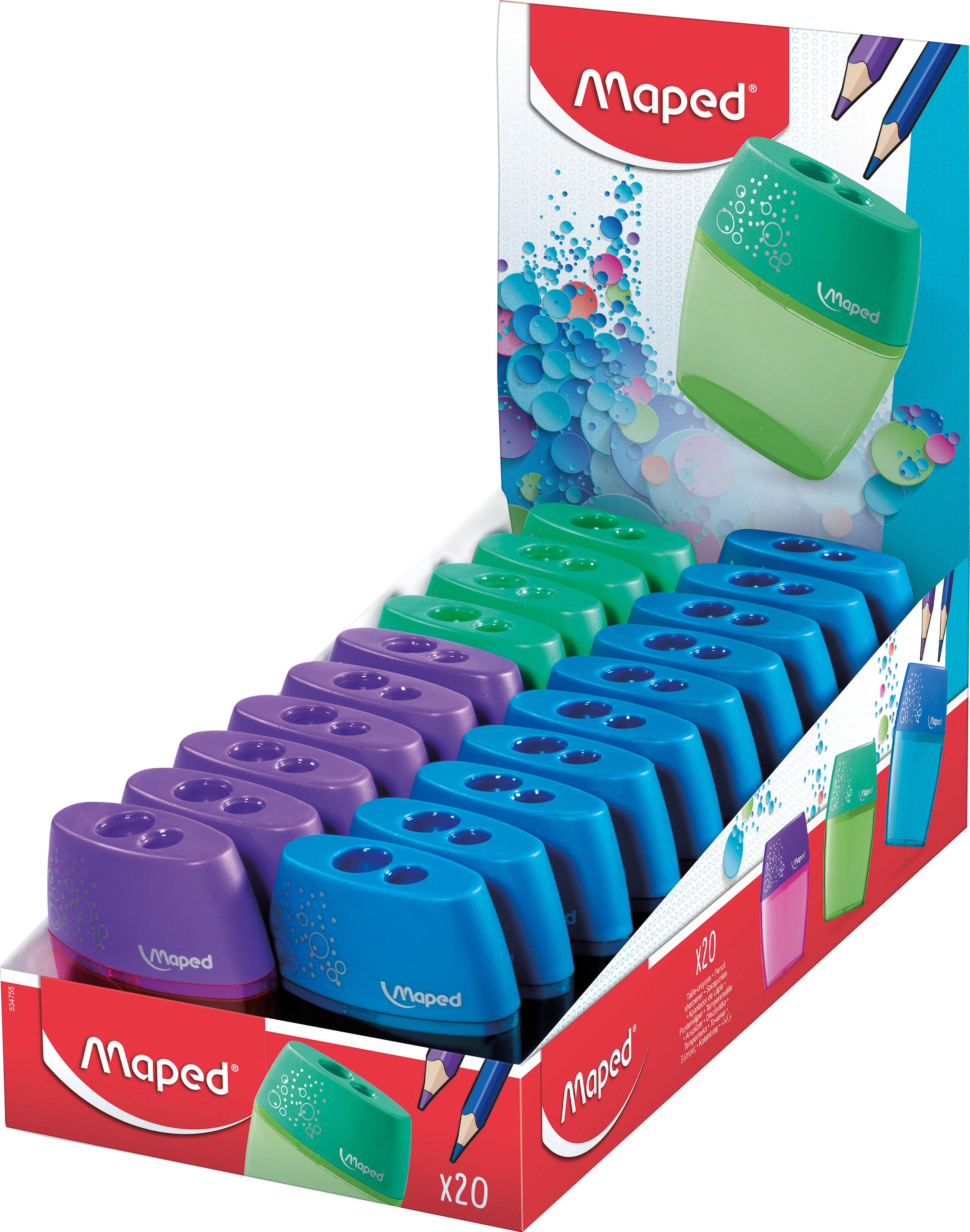 Maped Deutschland GmbH - Anspitzer Shaker, 2 Stiftgröße, Auffangdose - Display