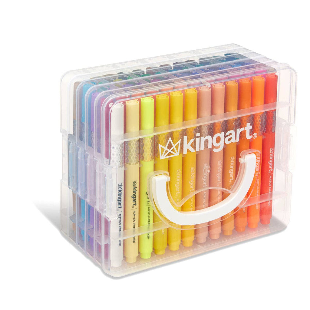 KINGART - Acrylmarker-Set – mit Aufbewahrungskoffer – 60 Farben