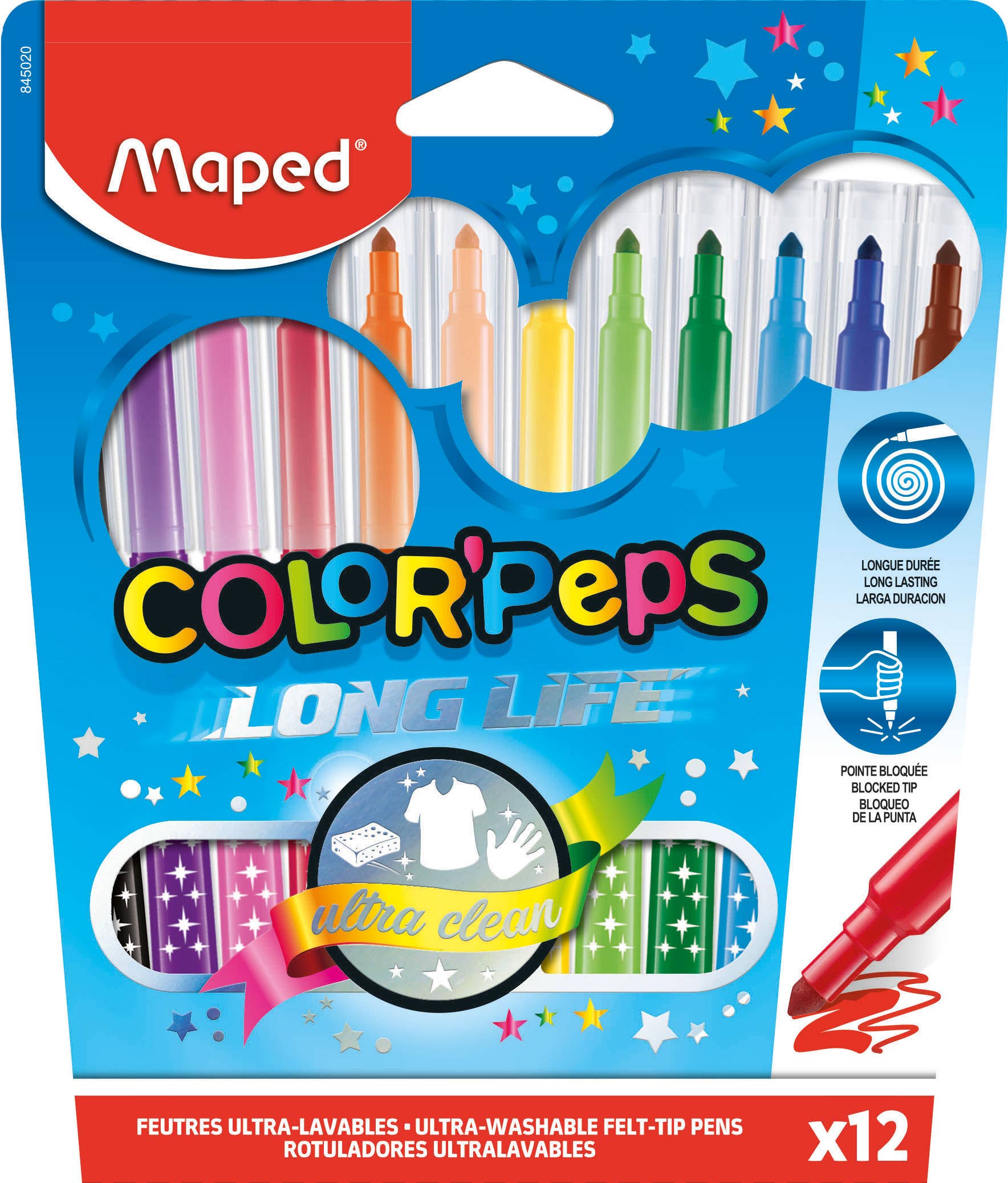 Maped Deutschland GmbH - Filzstifte Color'Peps Long Life X12 - Blisterschachtel