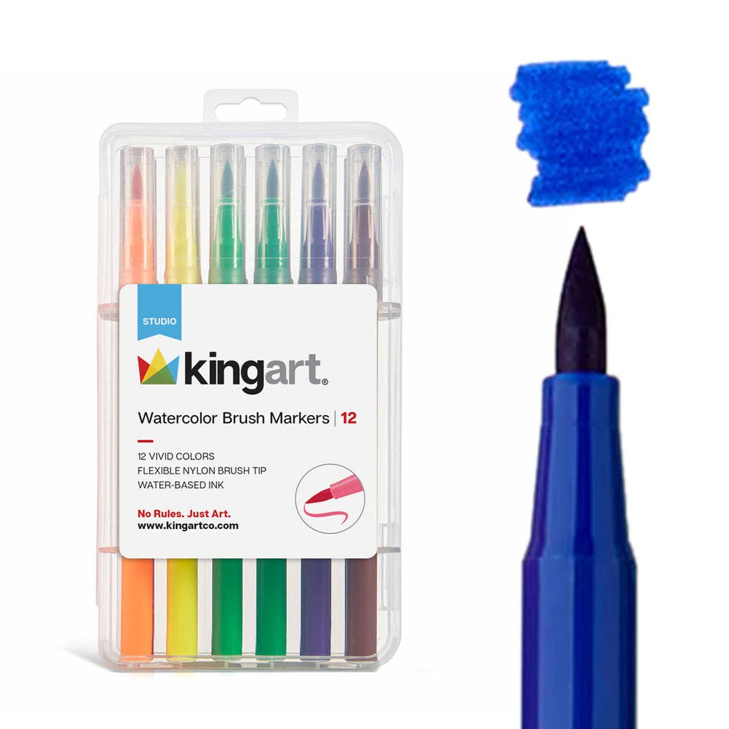 KINGART - Aquarell-Pinselmarker – 12 Farben