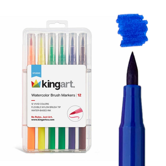 KINGART - Aquarell-Pinselmarker – 12 Farben