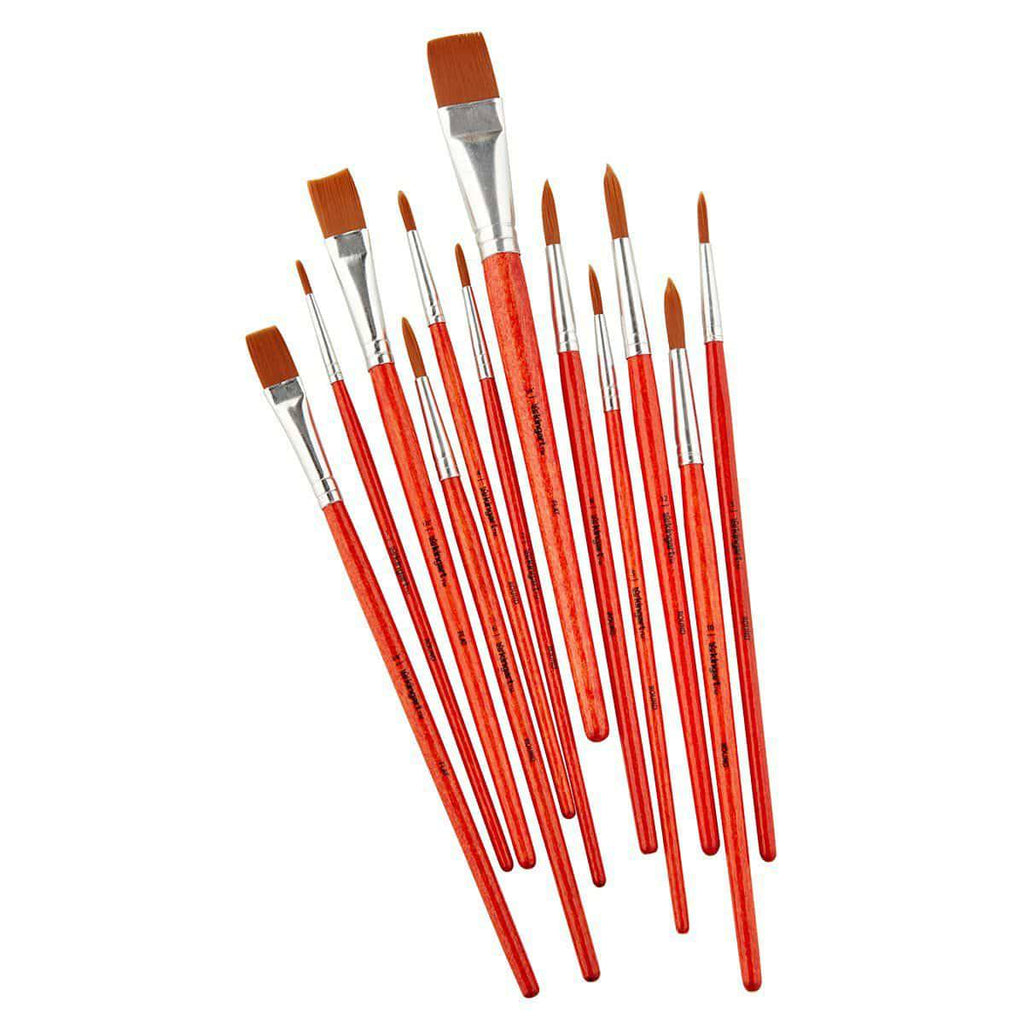 KINGART - Studio Mixed Media Gold-Nylon-Pinselset – 12 Stück