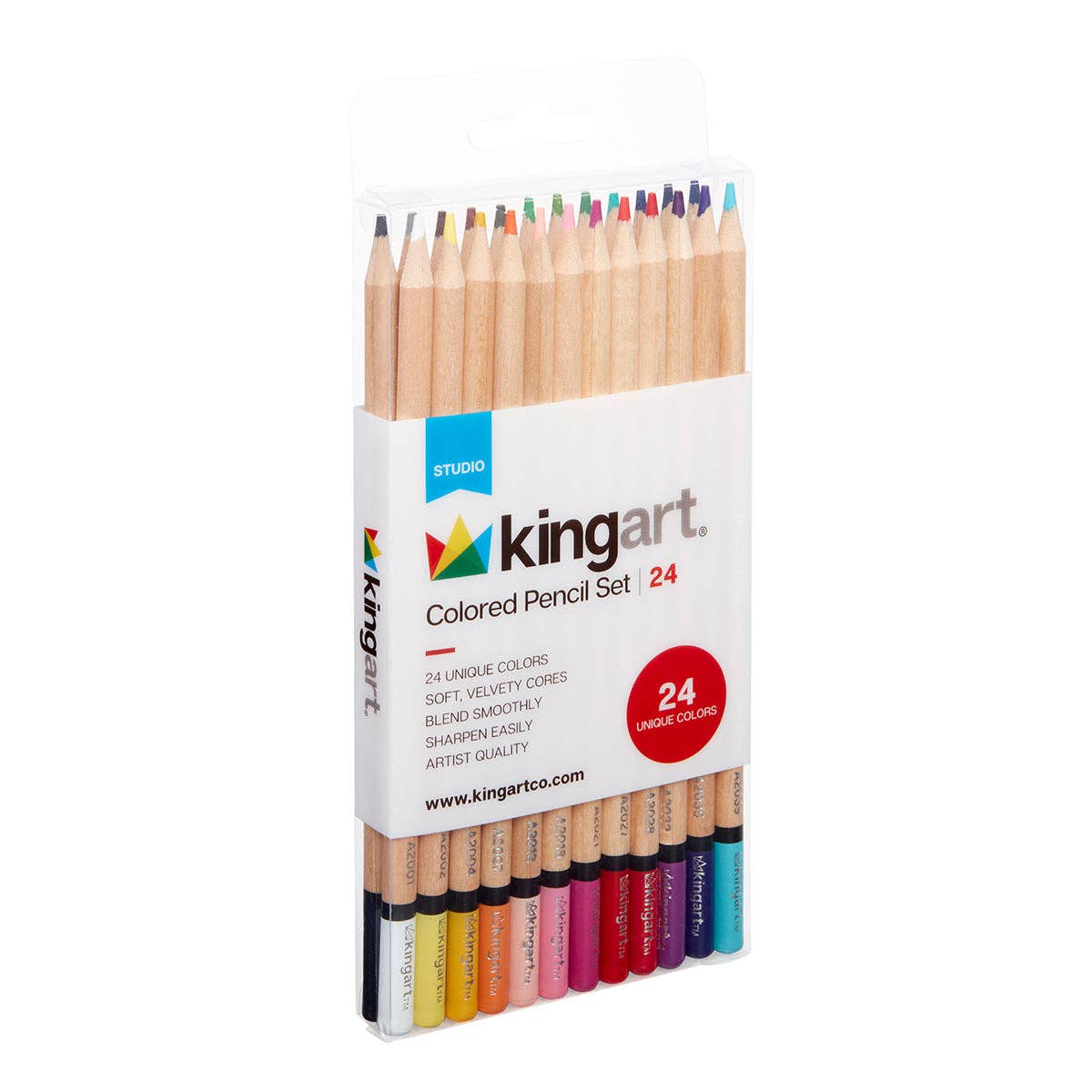 KINGART - Studio-Buntstift-Set – weicher Kern – 24 Farben